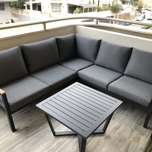 פינת ישיבה פינתית אלומיניום דגם "שירה"