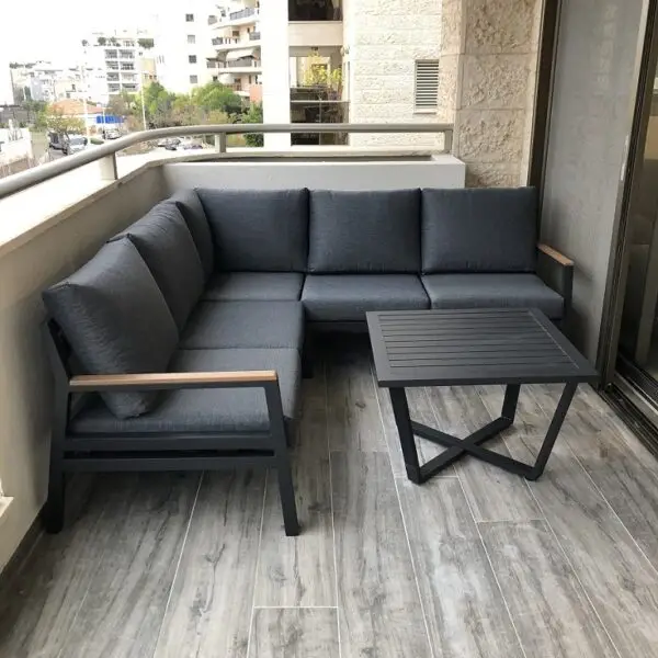 פינת ישיבה פינתית אלומיניום דגם "שירה"
