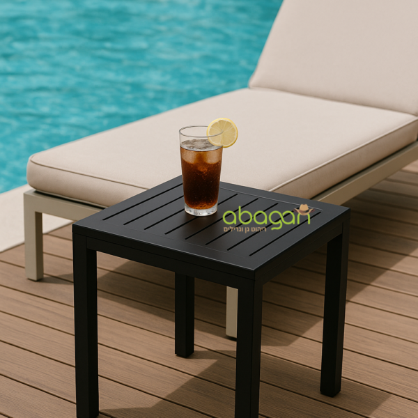 שולחן קפה אלומיניום מרובע