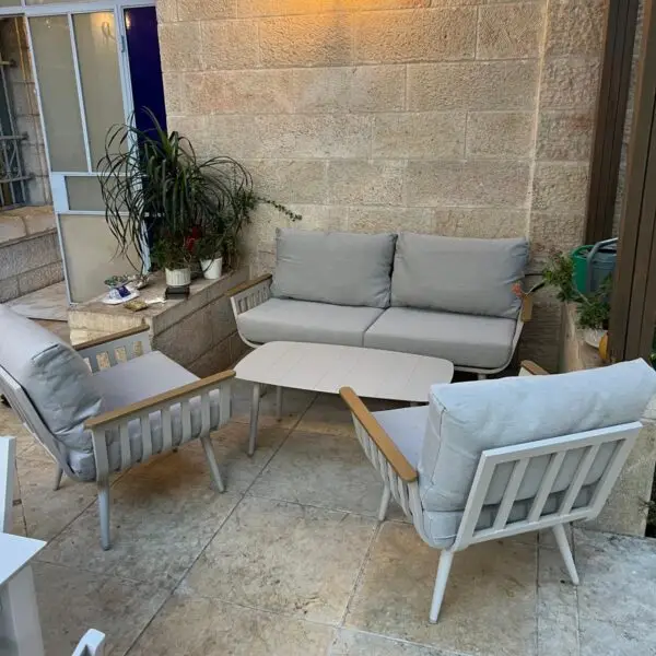 פינת ישיבה דו מושבית מאלומיניום דגם "פלרמו"