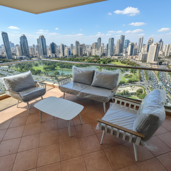 פינת ישיבה דו מושבית מאלומיניום דגם "פלרמו"