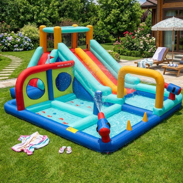 מתקן מתנפח עם מגלשה דגם DD-73027 מבית Doctor Dolphin