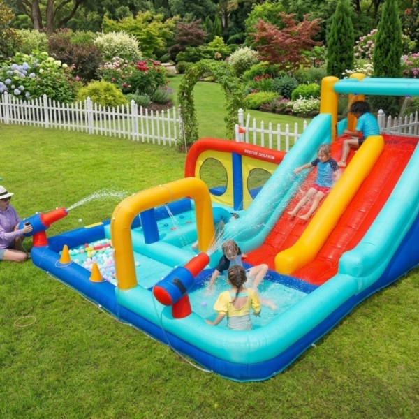 מתקן מתנפח עם מגלשה דגם DD-73027 מבית Doctor Dolphin