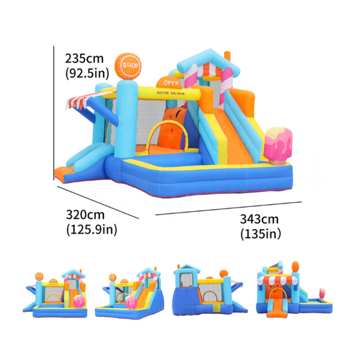 מתקן מתנפח עם מגלשה דגם DD-73072T מבית Doctor Dolphin