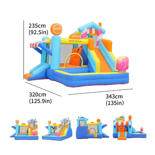 מתקן מתנפח עם מגלשה דגם DD-73072T מבית Doctor Dolphin
