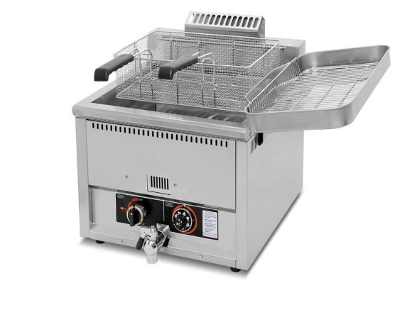 צ'יפסר גז נירוסטה פרימיום 30 ליטר + ברז ריקון