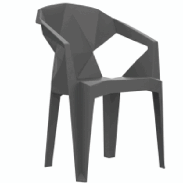 כסא פלסטיק מעוצב עם ידיות "סופר פולי"