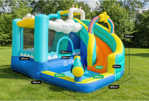 מתקן מתנפח עם מגלשה דגם DD-73056T מבית Doctor Dolphin