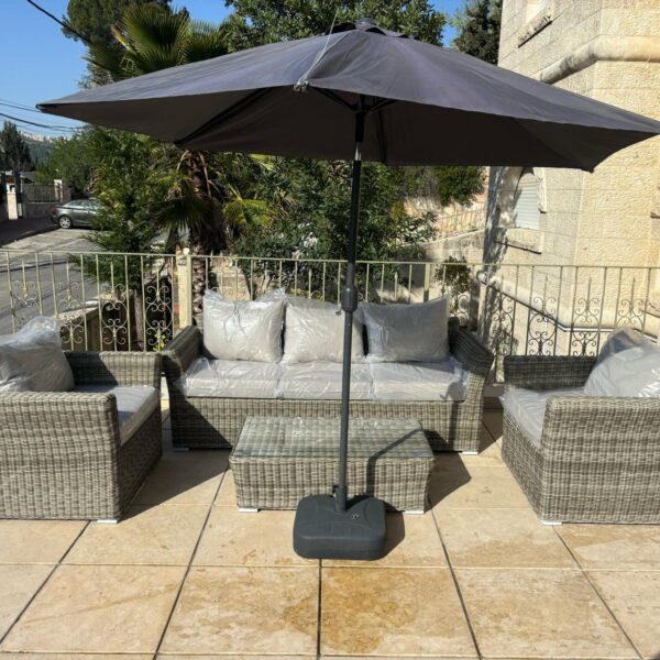 פינת ישיבה תלת מושבית עשויה ראטן דגם AMSTERDAM