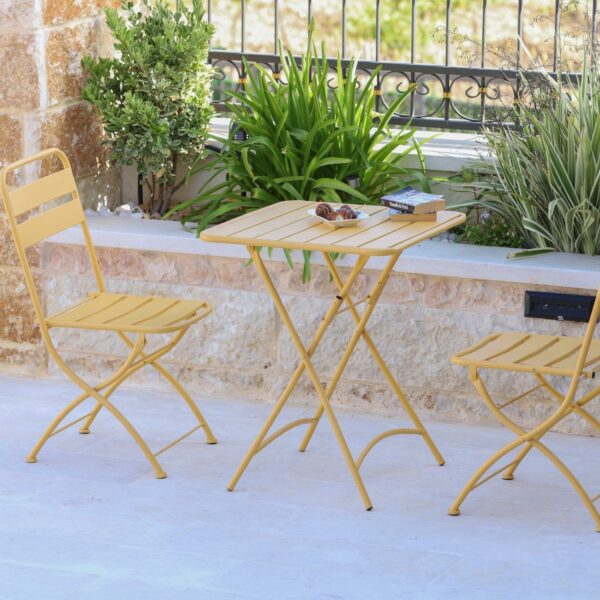 פינת קפה איכותית שולחן+ 2 כסאות מתקפלים