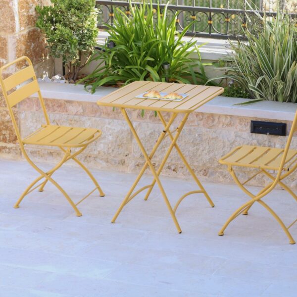 פינת קפה איכותית שולחן+ 2 כסאות מתקפלים