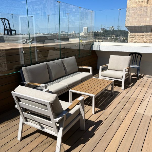 פינת ישיבה אלומיניום תלת מושבית דגם ויוולדי