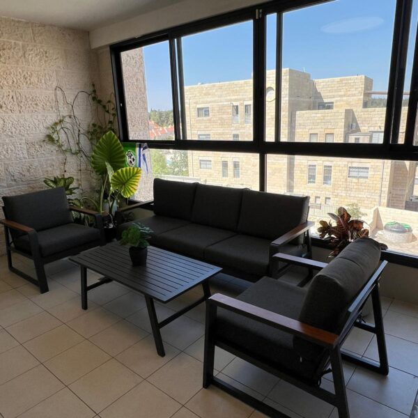 פינת ישיבה אלומיניום תלת מושבית דגם רודוס