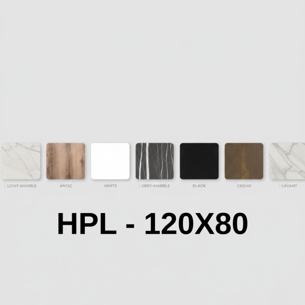 פלטת HPL מלבנית 80*120 במגוון דגמים