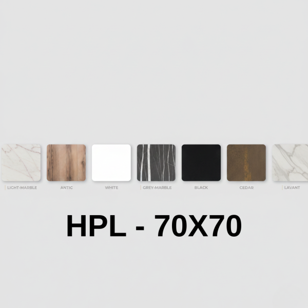 פלטת HPL מרובעת 70*70 במגוון דגמים