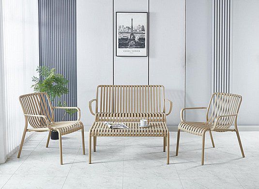 פינת ישיבה עשויה פלסטיק ייצוק דגם ELEGANT במגוון צבעים