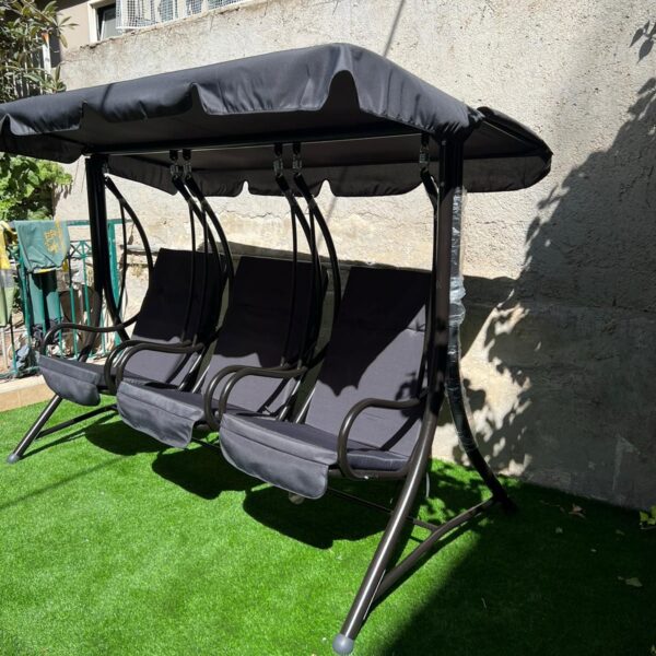 נדנדה תלת מושבית לגינה דגם "ANKARA" נדנוד בנפרד