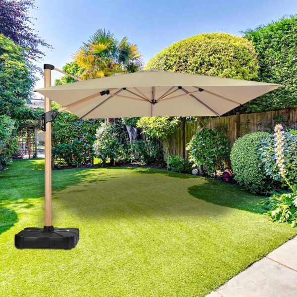 שמשיית אלומיניום רגל צד 3X3 דגם טוסקנה *כולל בסיס 100 ליטר עם גלגלים*