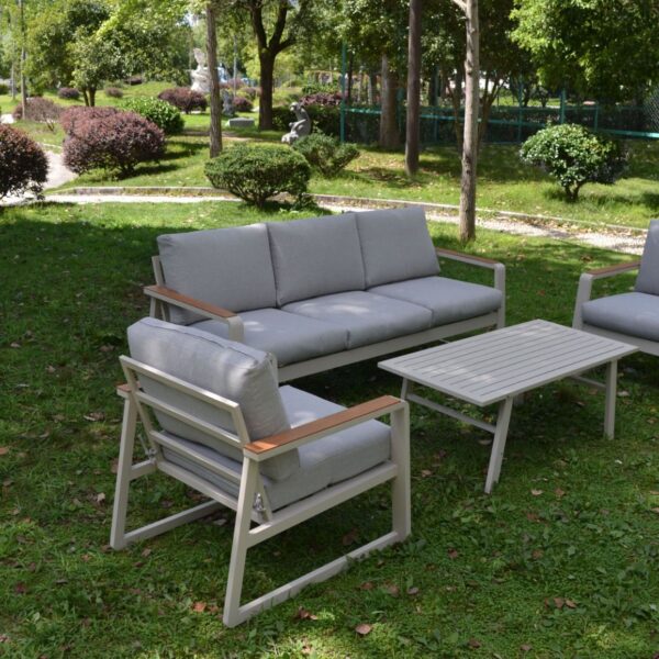 פינת ישיבה דו מושבית אלומיניום דגם "רודוס"