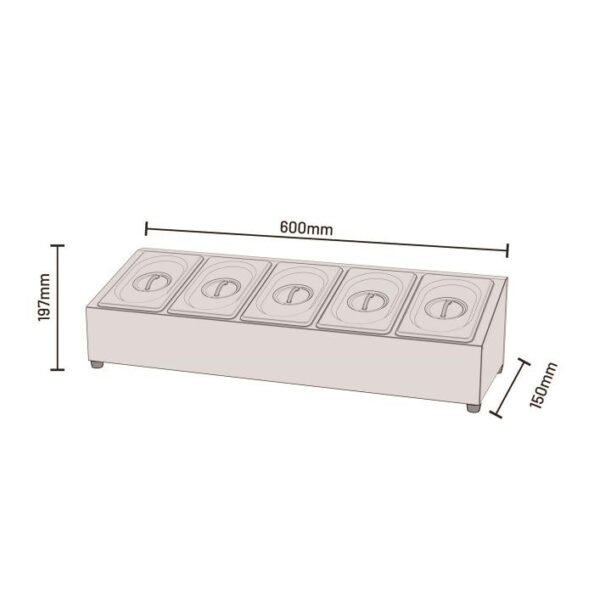 Cozze – דיספנסר תוספות לפיצה 5 תאים