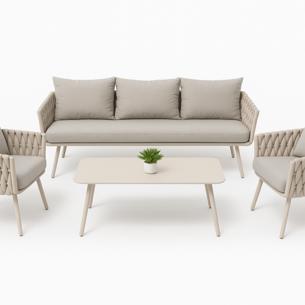 פינת ישיבה יוקרתית מאלומיניום דגם "אוולין"