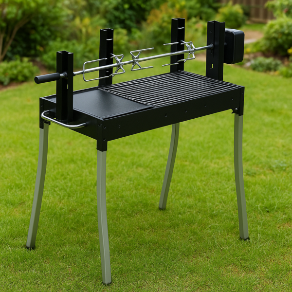 מנגל ברזילאי משולב 40X85 ס"מ כולל פלאנצ'ת ברזל ושיפוד מסתובב