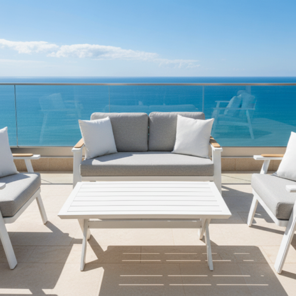 פינת ישיבה דו מושבית מאלומיניום דגם "מרבלה"