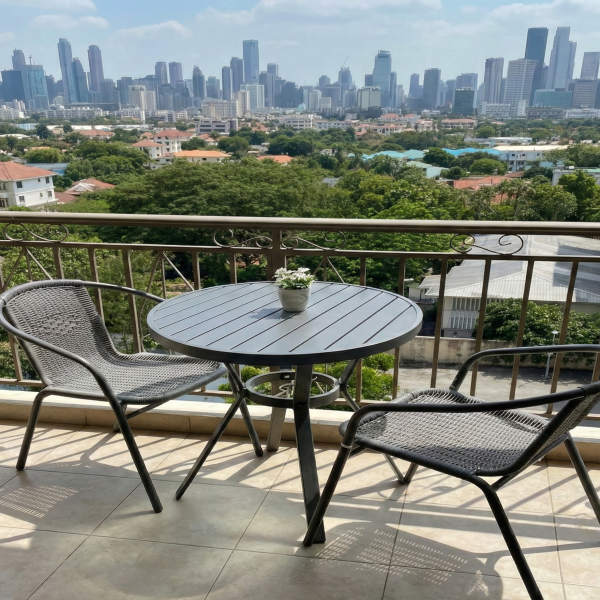 פינת קפה שולחן אלומיניום + 2 כסאות