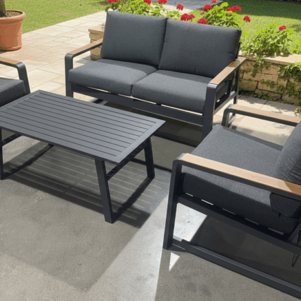 פינת ישיבה דו מושבית אלומיניום דגם "רודוס"