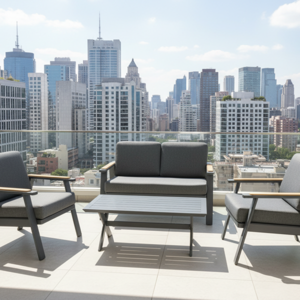 פינת ישיבה דו מושבית מאלומיניום דגם "מרבלה"