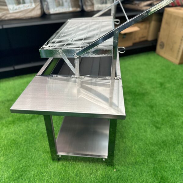 גריל פחמים נירוסטה רשת מתהפכת – דגם "פרו"