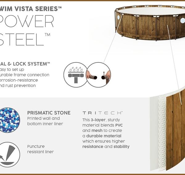 בריכה עגולה אולטרה +משאבת פילטר 1500+סולם+ כיסוי +חלונות -רטאן 488X122 ס"מ מקט BESTWAY 56725