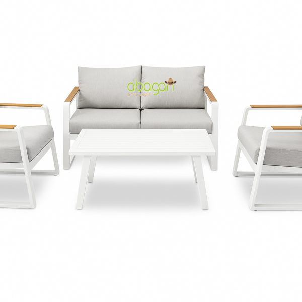 פינת ישיבה דו מושבית אלומיניום דגם "רודוס"