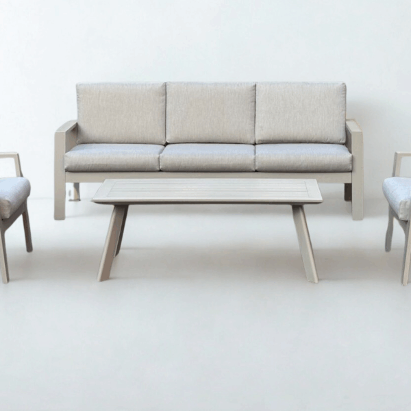 פינת ישיבה תלת מושבית מאלומיניום דגם "ליסבון"