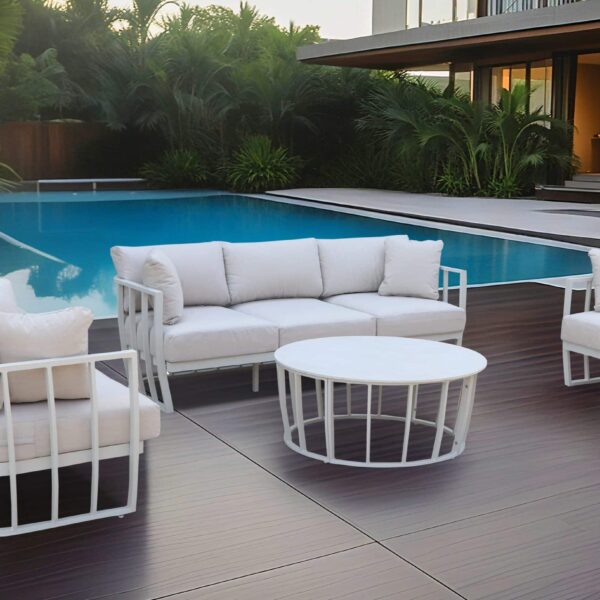 מערכת ישיבה אלומיניום מפוארת דגם  QUEEN צבע בז’