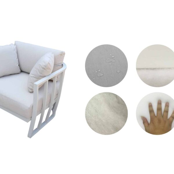 מערכת ישיבה אלומיניום מפוארת דגם  QUEEN צבע בז’