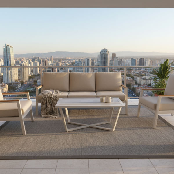 פינת ישיבה תלת מושבית מאלומיניום דגם "שירה"