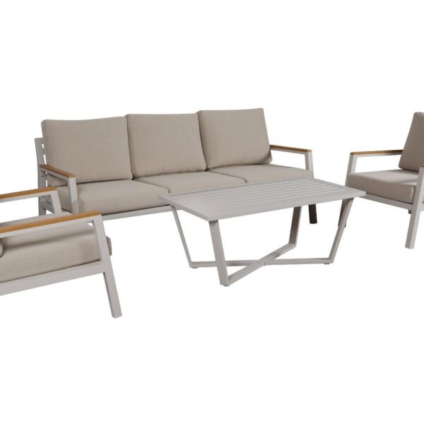 פינת ישיבה תלת מושבית מאלומיניום דגם "שירה"