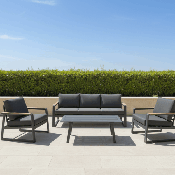 פינת ישיבה אלומיניום תלת מושבית דגם רודוס