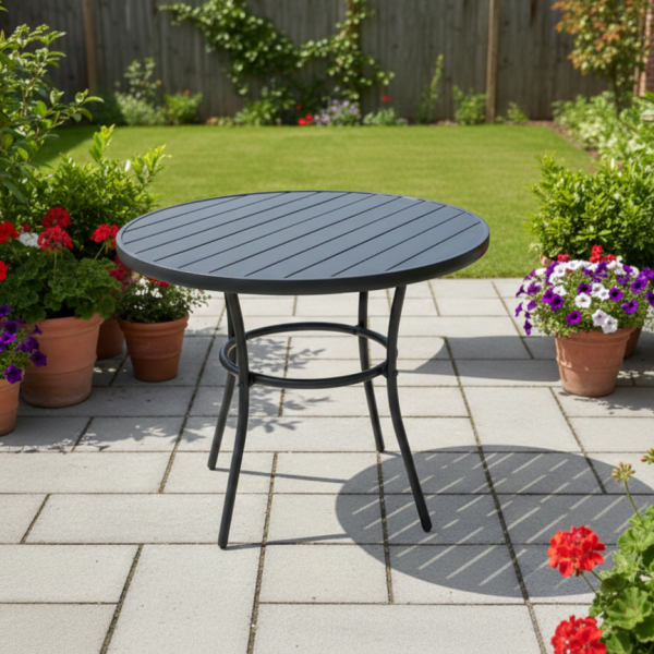 שולחן קפה אלומיניום קוטר 60 ס"מ – דגם "מרסיי"