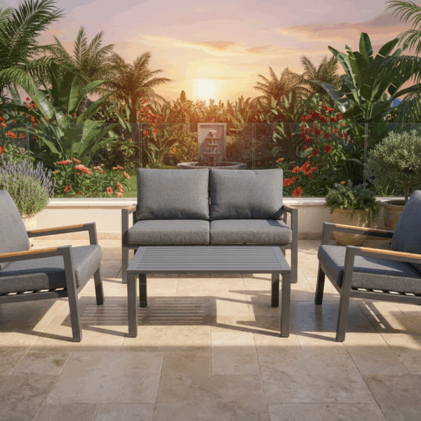 פינת ישיבה דו מושבית אלומיניום דגם "קפריסין"