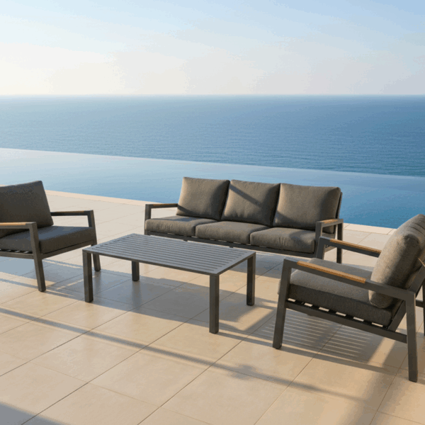 פינת ישיבה תלת מושבית אלומיניום דגם "קפריסין"