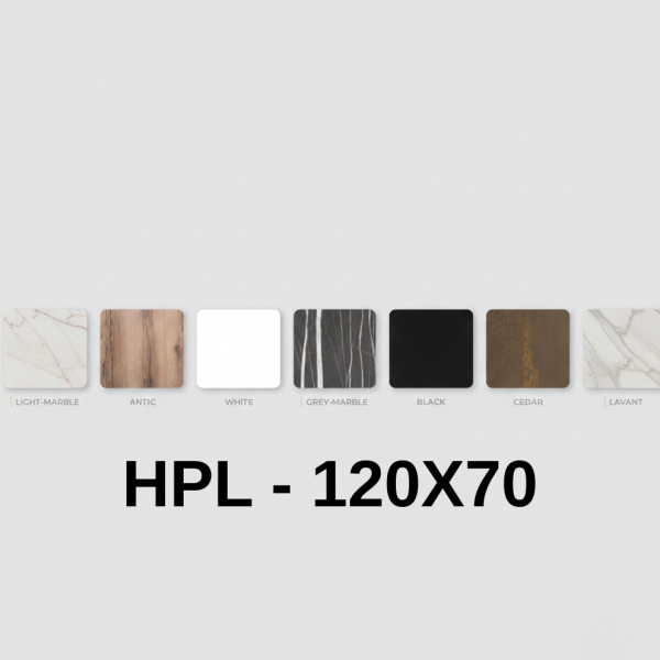 פלטת HPL מלבנית 70*120 במגוון דגמים