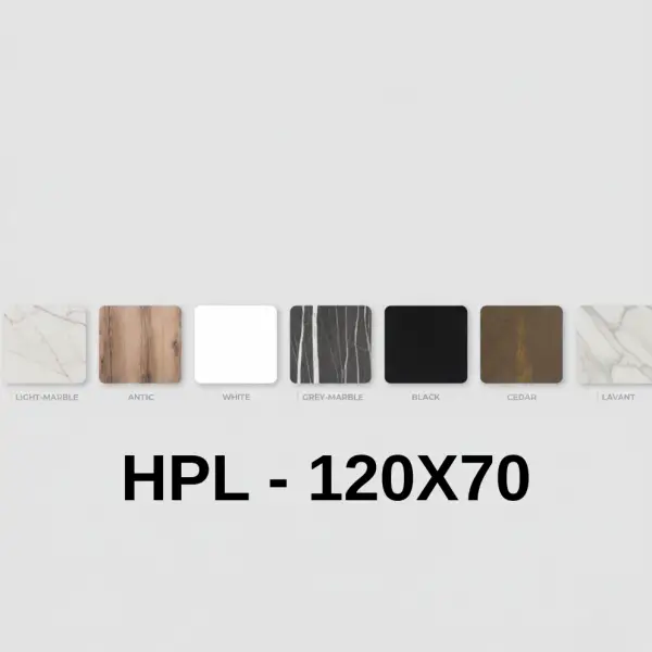 פלטת HPL מלבנית 70*120 במגוון דגמים