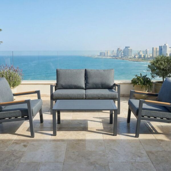 פינת ישיבה דו מושבית אלומיניום דגם "קפריסין"