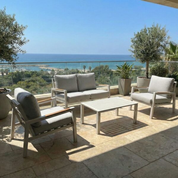 פינת ישיבה דו מושבית אלומיניום דגם "קפריסין"