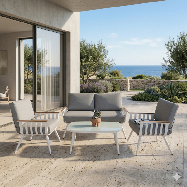 פינת ישיבה דו מושבית אלומיניום דגם "הוואי"