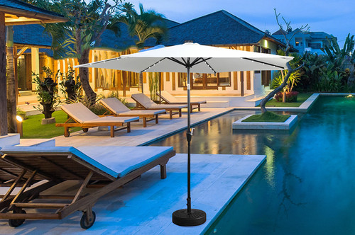 שמשיה עגולה 3 מטר עם תאורת סולרית