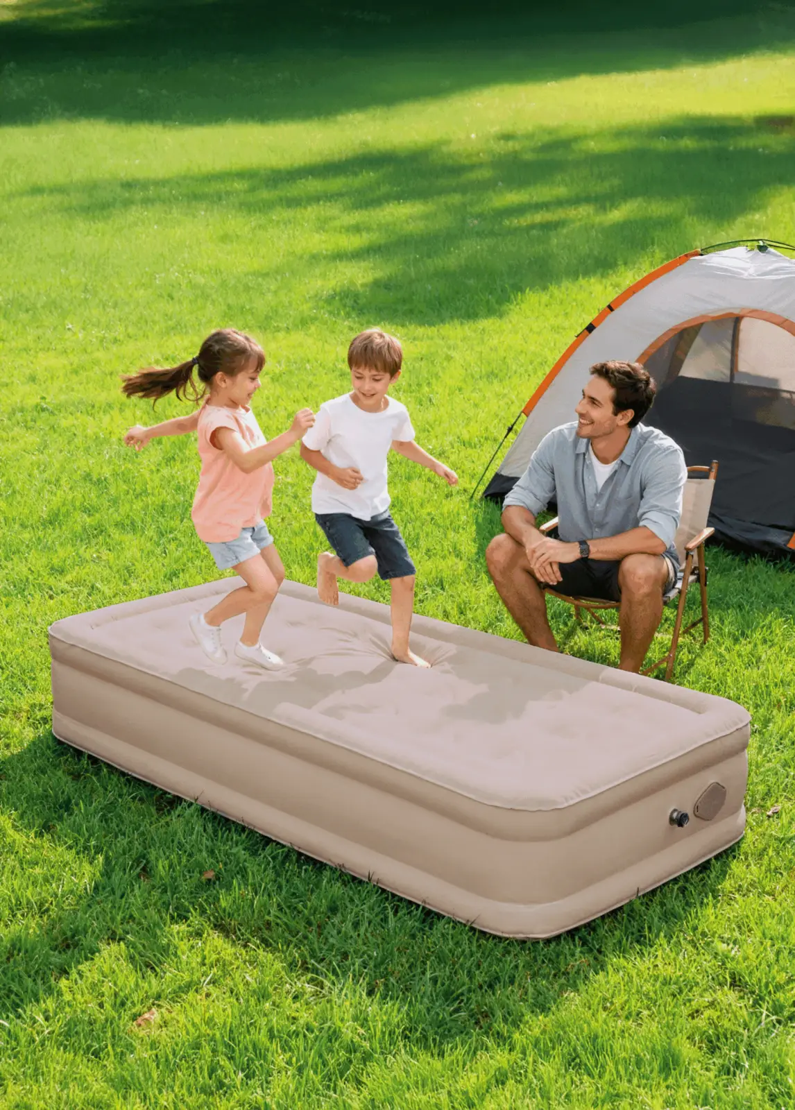 מיטה מתנפחת ליחיד עם משאבה נטענת מובנית INFLATABLE AIR BED
