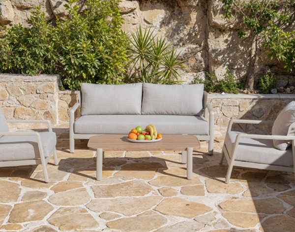 פינת ישיבה אלומיניום דו מושבית יוקרתית דגם "Natal"